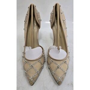 Betsey Johnson Women's Cruze Rhinestone Embellished Evening Pumps Sz 7.5 Nude